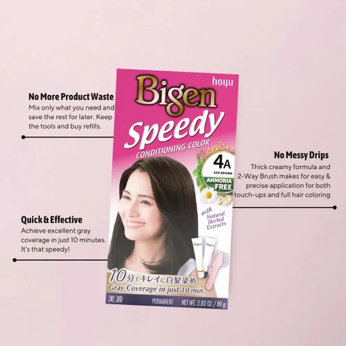 Vista 3 de Bigen Recambio de color Speedy Conditioning: 4A Ash Brown - Paquete de 3