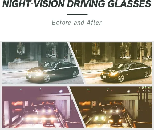 Vista 6 de SIPHEW Gafas de visión nocturna HD para mujeres que conducen, lentes polarizados de conducción nocturna, lentes amarillas antirreflejos para la noche