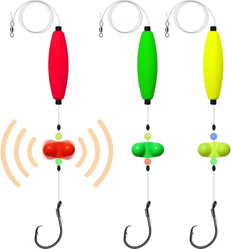 Vista 14 de Dovesun Pre-Tied Catfish Rig System, 23 Inch 55LB Santee Cooper Catfish Float Rig with Adjustable EVA Slip Float and High Carbon Circle Hooks 5/0