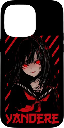Vista 21 de Funda para iPhone 16 Yandere Anime Girl Kawaii Emo Goth Otaku Anime Manga Lover