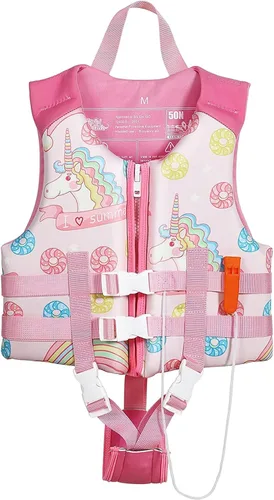 Vista 10 de HeySplash Chaleco de natación para niños pequeños, chaqueta de natación para niños de 30-50/50-80 libras, chaleco flotante para niños con correa