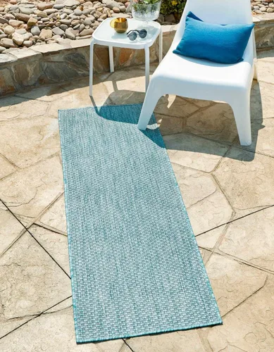 Vista 24 de Unique Loom Collection - Alfombra casual de transición sólida jaspeada para interiores y exteriores