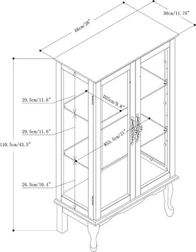 Vista 2 de Gabinete Curio iluminado con estantes ajustables y panel trasero con espejo, gabinete de cristal de pie moderno de 3 niveles, puertas de vidrio