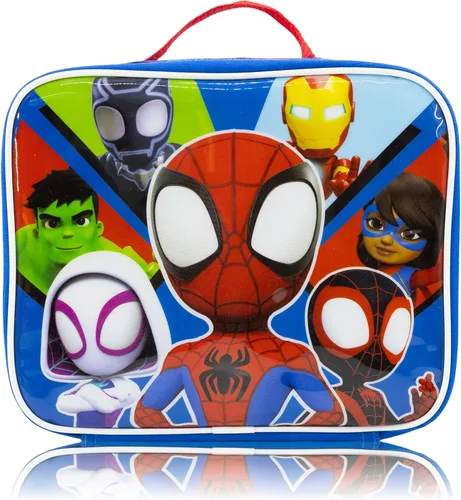 Vista 13 de Fast Forward Marvel Avengers - Lonchera para niños, lonchera aislada para niños, niñas, unisex, niños pequeños, lonchera reutilizable negra
