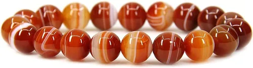 Vista 36 de Amandastone Pulsera elástica de cuentas redondas de 0.394 in con piedras preciosas naturales de 7 pulgadas Bloodstone africano