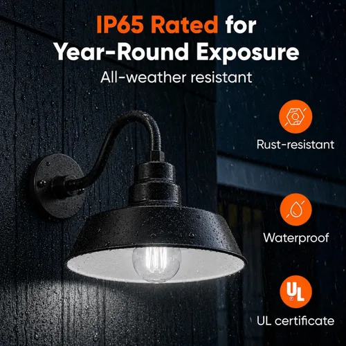 Vista 7 de 14 pulgadas. RLM Warehouse - Pantalla con brazo de cuello de cisne y bombilla Led A19 5000K de 9W
