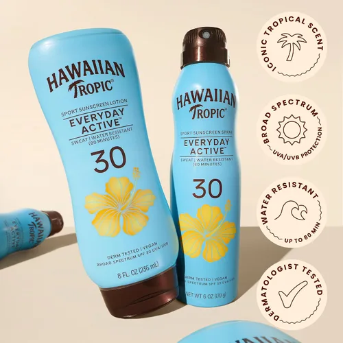 Vista 6 de Hawaiian Tropic Island Sport - Protector solar en espray de amplio espectro, SPF 30, 6 onzas