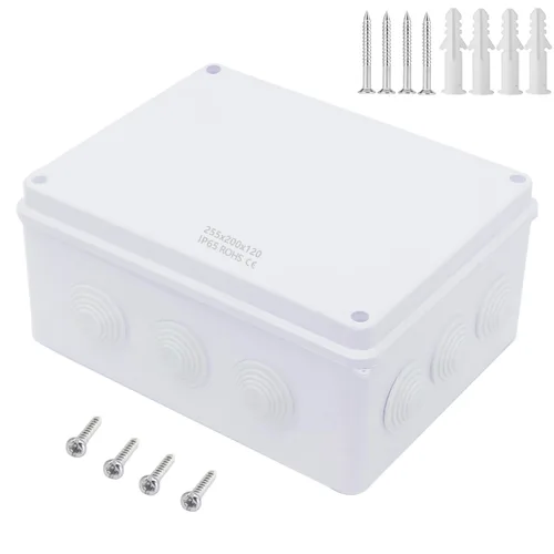 Vista 7 de Zulkit Caja de conexiones de plástico ABS IP55 a prueba de polvo e impermeable, cajas eléctricas universales para proyectos, carcasa, color blanco