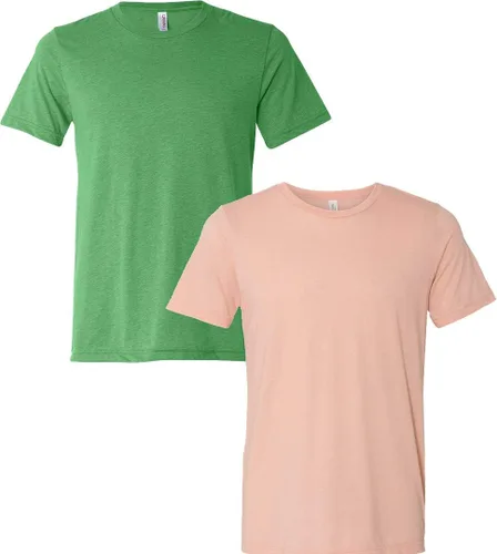Vista 163 de Bella Canvas 3413c para hombre (1) Triblend verde + (1) Triblend rojo