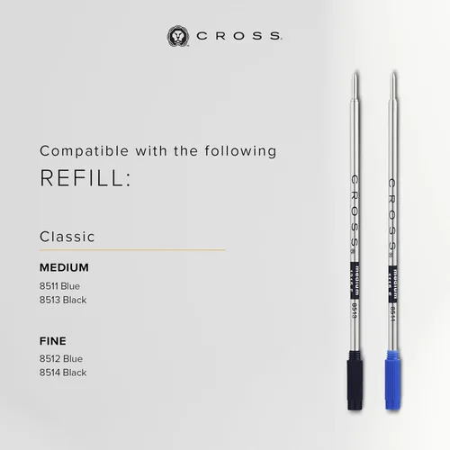 Vista 8 de Cross Classic Century Refillable Ballpoint Pen Presented in a Luxury Gift Box - Medium Point, Black Ink, Lustrous Chrome
