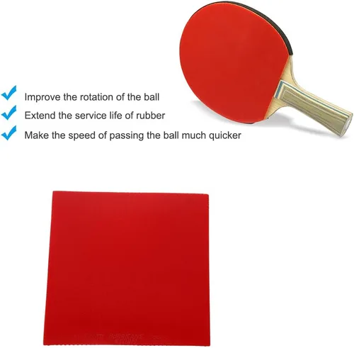 Vista 2 de Dilwe Goma, raqueta de tenis de mesa de goma deportiva accesorio de repuesto (rojo)