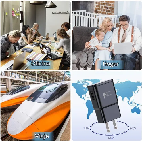Vista 5 de Paquete de 5 cargadores tipo C de carga rápida, cargador de pared USB rápido para teléfono Android compatible con Samsung Galaxy
