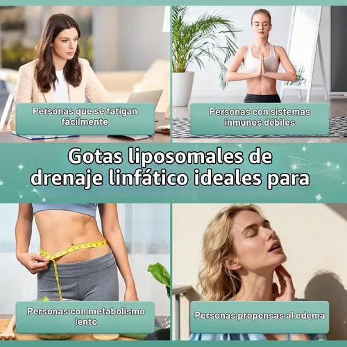 Vista 4 de Gotas de drenaje linfático, complejo linfático 6 en 1 con cuchillas de algas de diente de león de bardana, nuevo soporte del sistema linfático