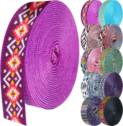 Vista 33 de 1.5 pulgadas Correa de nailon con patrón, correas de cinturón de nailon, correas para bolso, correas para mochila, cinturón de nailon