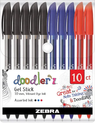 Vista 9 de Zebra Pen Doodler'z 41960 - Bolígrafo de tinta en gel, colores surtidos, 0.039 pulgadas, 60 unidades (41960)