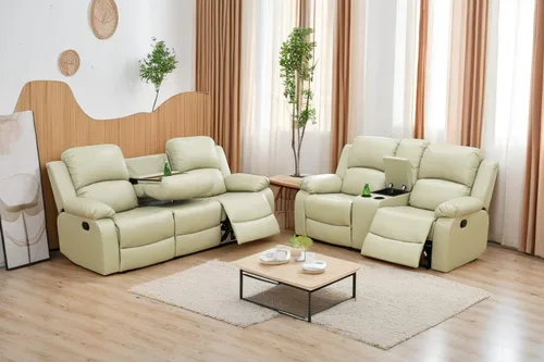 Vista 59 de A Ainehome Juego de Muebles de Sala de Estar de Cuero Reclinable Juego de Sofá Sillón Loveseat Juego de Muebles Sofá para Sala de Estar/Espacio
