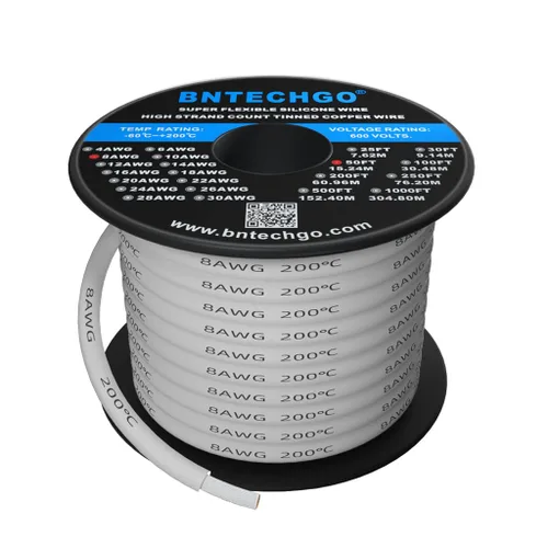 Vista 7 de Bntechgo 8 alambres de silicona suave y flexible, silicona resistente a altas temperaturas, altamente eficiente 8 AWG calibre, 1650 hilos de alambre