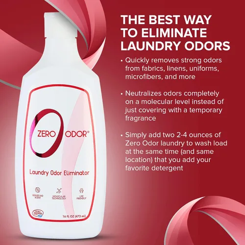 Vista 7 de Zero Odor – Eliminador de olores para lavandería – Elimina permanentemente el olor de la ropa – Tecnología molecular patentada. Ideal para ropa