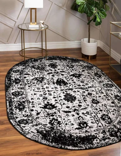 Vista 13 de Unique Loom Portland Collection - Alfombra central (2 pies 2 pulgadas x 3 pies 1 pulgada, rectangular, negro y blanco/negro)