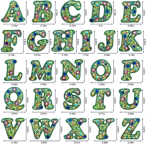 Vista 3 de YOYA Llaveros de Pintura de Diamantes de Doble Cara 5D Letras Kit de Llaveros de Pintura de Diamantes DIY Taladro Completo Arte de Diamantes