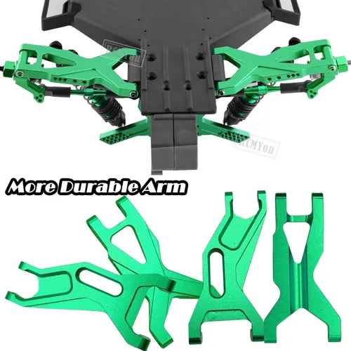 Vista 6 de Pieza de actualizaciones para 1/10 Slash 2WD/Slash 2WD VXL, aleación Big Bore RC amortiguador de choques, brazo de suspensión delantero trasero