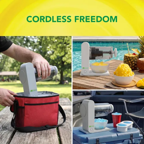 Vista 4 de Yonanas Portable Shaved Ice Machine Cordless and Rechargeable with Hands-Free Operation for Fluffy Snow Cones, Slushies and Frozen Drinks, USB-C