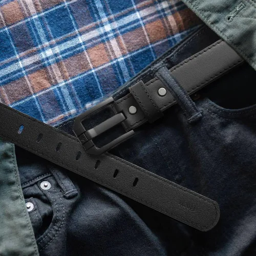 Vista 14 de Cinturón de cuero para pistola para hombre, cinturón resistente de 1.5 pulgadas para trabajo CCW