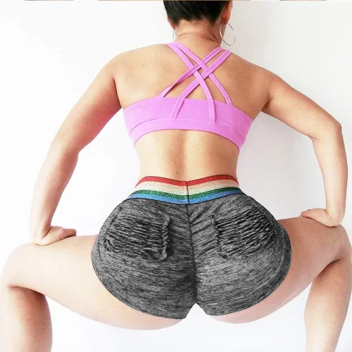 Vista 4 de Shorts sexy para entrenamiento de talle alto lencería para relajarse levantar el trasero de baile candente disfraz Sexy Entrenamiento Cortos De