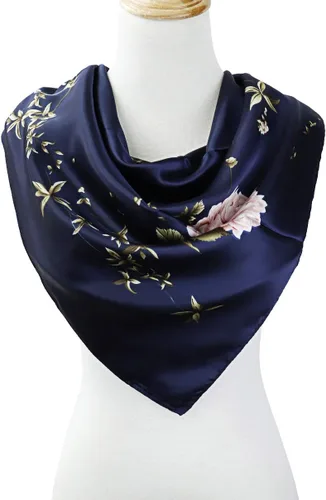 Vista 3 de vabovin Silk Like Head Scarf for Women Satin Printed Bandana for Hair Wrapping Fashion Accessory 35 Inch Square Hair Scarf