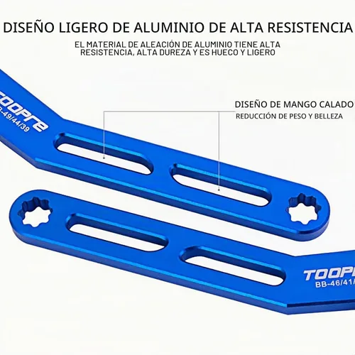 Vista 3 de Llave de eje central 6 en 1, soporte inferior profesional, multiherramienta, kit universal de servicio de bicicleta para sistemas estándar ISO/JIS