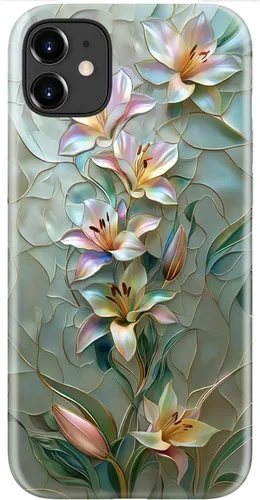 Vista 66 de LUMARKE Funda para iPhone 14/iPhone 13, lindo Y2K floral, carga inalámbrica Mosaico Tortuga Shell