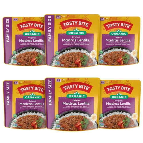 Vista 5 de Tasty Bite - Lentejas Madras de 3 frijoles, orgánico, 10 onzas, 6 unidades (paquete de 6)