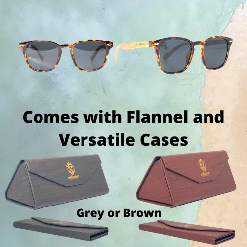 Vista 5 de Gafas de sol modernas Turtle con brazos de madera ligeros y cómodos, Mônica MafiawooD, Marrón y tortuga