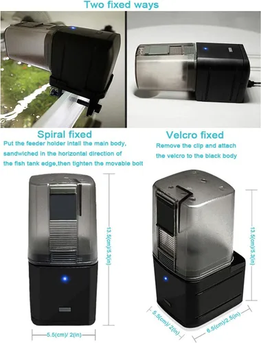 Vista 6 de LONDAFISH Comedero de pescado, plástico, múltiples mascotas Automatic Fish Feeder for Aquarium Auto Food Dispenser with Timer Fish Food Dispenser