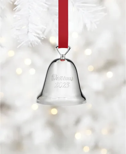 Vista 2 de Reed & Barton 894800 2023 Campana anual plateada para árbol de Navidad, adornos