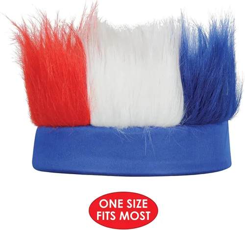 Vista 3 de Beistle Diadema patriótica peluda, rojo/blanco/azul