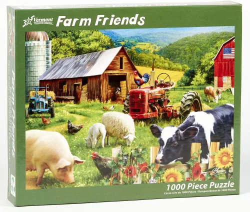 Vista 2 de Vermont Christmas Company Rompecabezas de 1000 piezas de Farm Friends