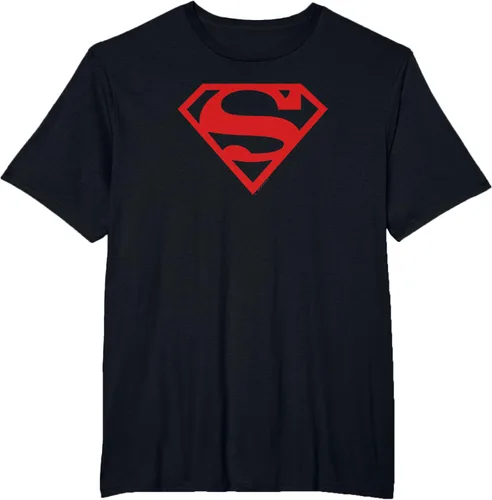 Vista 10 de Superman Camiseta de escudo rojo sobre negro