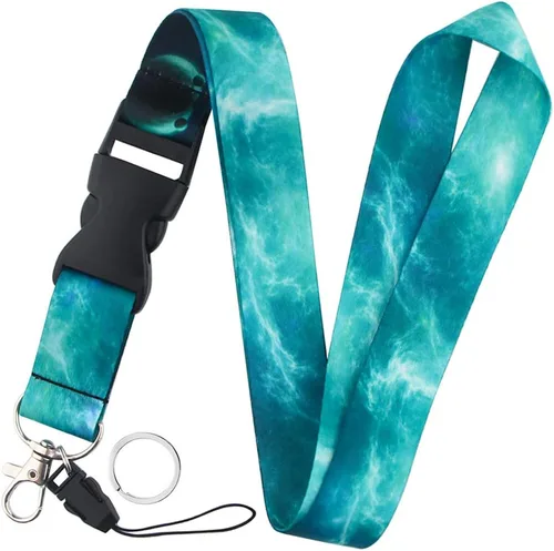 Vista 18 de Yiflin Bonito cordón para el cuello para llaves, llavero, cartera, tarjetero de identificación, con hebilla de liberación rápida