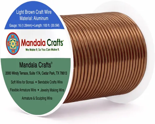 Vista 146 de Mandala Crafts - Alambre de aluminio anodizado de calibre 22 para hacer joyas - 137.2 m de alambre flexible surtido y coloreado - Doble para bonsái