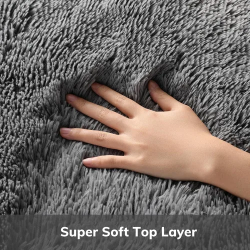 Vista 2 de Ophanie - Alfombras para sala de estar, antideslizante y suave, de felpa grandes y peludas para dormitorio, peludas para niños y niñas, decoración