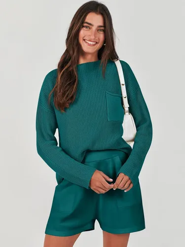 Vista 8 de ANRABESS Conjunto de dos piezas para mujer, suéter de punto, manga larga, tops y pantalones cortos