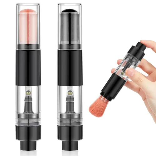 Vista 8 de Tioncy 2 piezas de cepillo de polvo suelto recargable para relieve, herramienta aplicadora de aerosol de viaje reutilizable, retráctil para hacer
