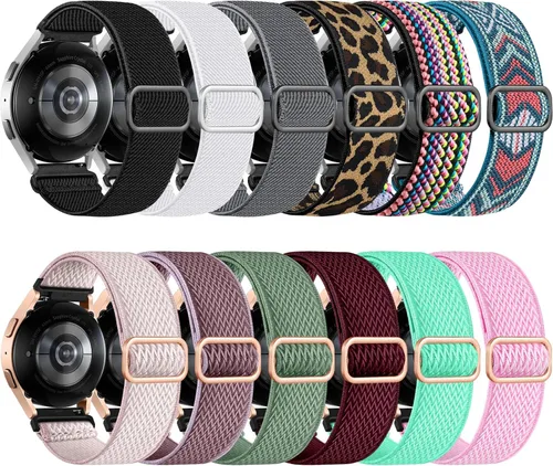 Vista 10 de Easuny Pack de 12 bandas elásticas compatibles con Samsung Galaxy Watch 7 6 5 4 FE de 40 mm, 44 mm, Galaxy 5 Pro de 45 mm, 6 Classic de 47 mm, 43