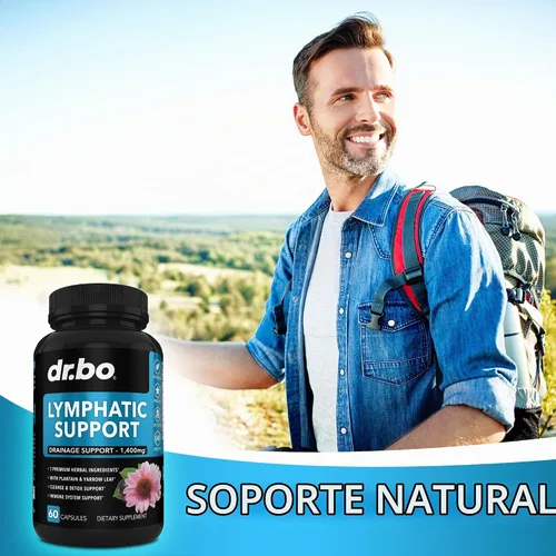 Vista 6 de Suplementos de drenaje linfático - Apoyo linfático Productos de limpieza total a base de hierbas con equinácea Suplemento de apoyo del sistema