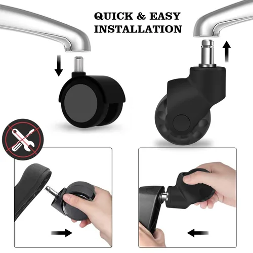 Vista 5 de Ruedas de bola de 2 pulgadas, Hirate Ruedas de bola de rotación universal de 360 grados con cubierta de nylon para sillas de oficina y muebles