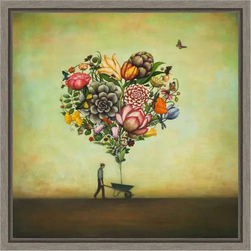 Vista 20 de Amanti Art Lienzo enmarcado para pared, diseño botánico de corazón grande de 16 x 16 pulgadas, por Duy Huynh, lienzo enmarcado para pared, obras