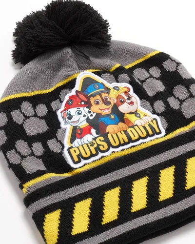 Vista 4 de Nickelodeon Paw Patrol - Conjunto de gorro y guantes de invierno para niños (edad 2-7)