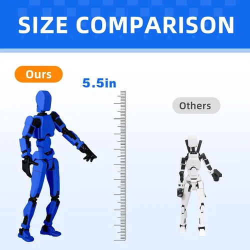 Vista 8 de Juego de Figuras de Acción T13 – (Ensambladas) Figura de Acción Impresa en 3D, Figura de Acción Titan 13, Muñeco Móvil Multiarticulado 13, Figura