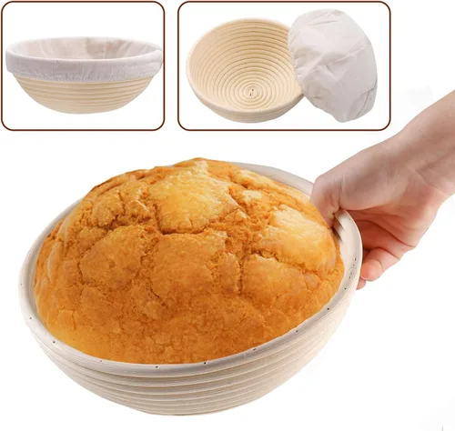 Vista 5 de Wwyybfk Banneton - Cesta para hornear pan, suministros para hornear pan de masa madre de 9 pulgadas